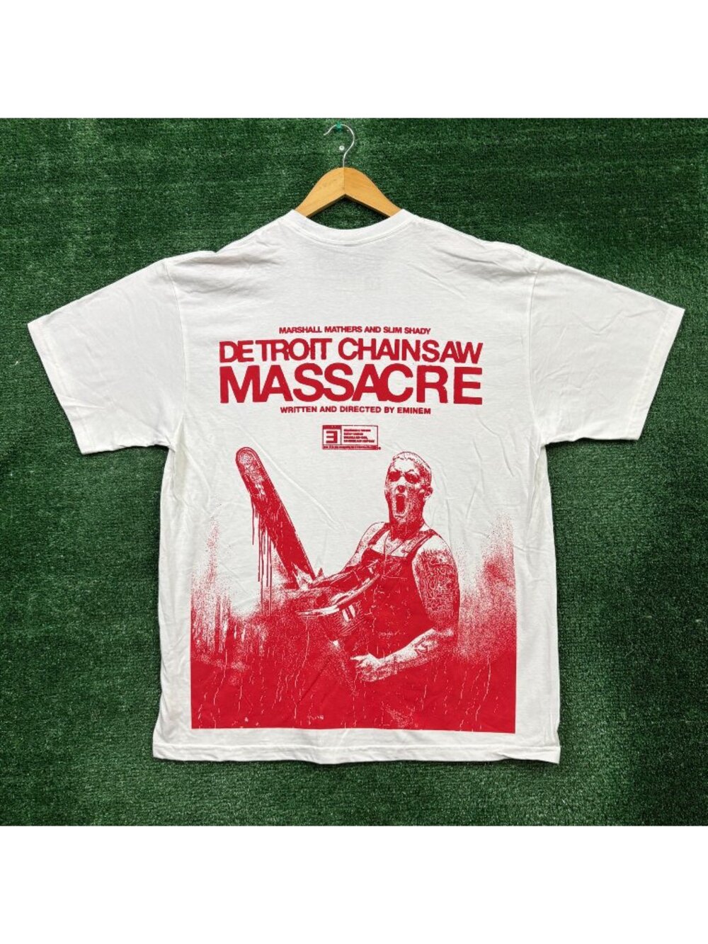Eminem Detroit Chainsaw Massacre Double Sided Rap T-Shirt Size Extra Large